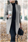 Autumn Winter New Stand Up Collar Women's Jackets 2020 Fashion Casual Solid Slim Long Sleeve Ladies Long Jackets