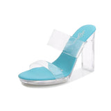 Zingj New Korean Version Of The Show Model Shoes Fine Heel Sexy Black Waterproof Table 11CM High Heel Sandal Female