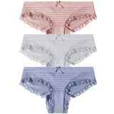 3PCS/Set Lace Cotton Panties Women Sexy Bow Briefs Soft Lingerie Female Briefs Panty Women's Underpants