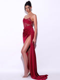 2023 Summer New High-End Women's Sexy High Open Fork Breast Dress Lace Bump Dress Dress