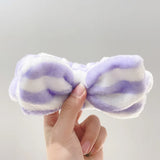Leopard Soft Bow Wash Face Headbands For Women Girls make Up Coral Fleece Hairbands Hair Holder Headwear Hair