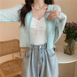 Knitted Cardigan Women Wear Air-Conditioned Sweaters In Summer 2023 New Style Design Minority Short Style