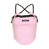 Zingj Summer New Women's Solid Color Slim Street Fashion Sling Sexy Back Vest Woman-Outfit