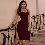Lady Nude Bandage Dress 2021 Summer New Arrivals Spaghetti Strap Bodycon Dress Women Sexy Celebrity Party Dresses