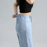 Thin Soft Women's Jeans Natural Lyocell Fabric Baggy Wide Leg Denim Pants Streetwear Loose Casual Female Clothing