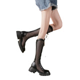 Net Boots In 2025 New Soft Leather Thin Breathable Platform Sandals With Mesh Knight