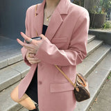 Zingj Jacket Female 2024 Spring And Autumn Web Red New Autumn Dress Korean Version Loose Suit Pink Blazer Jacket