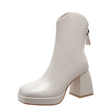 Version Of Martin Boots Spring And Autumn Winter Short Boots Women New 2025 After The Zipper High Side Thick And Thin