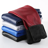 Girls Leggings Kids Thick Velvet Leggings Pencil Pants Children Warm Trousers Faux PU Leather Legging Slim Leather