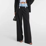 Sense Of Casual Pants Clothing Fall 2025 New Jeans Stitching Straight Pants Long High Waist Pants