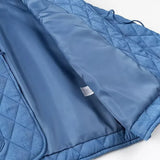 Blue Quilted Collar Jacket- Outfit