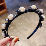 Alice Pearls Elegant Hairbands Men Women Sports Headband Double Bangs Hairstyle Make Up Hairpins Fashion Hair