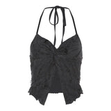 2023 Summer New Women's Clothing Pure Color Sexy Fashion Hanging Neck Strap Bare Back Small Vest