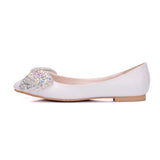 New Summer Autumn Korean Version Of AB Water Drill Women's Shoes Bow Head Shallow Single Shoes Women's Flat
