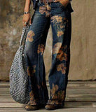 Zingj Plus Size Casual Pants Thin Jeans Wide Leg Pants 211-1-Outfit