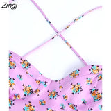 Women Sexy Strapless Floral Print Soft Touch Split Midi Dress Lady Chic Backless Lace Up Slim Party Vestido Mujer