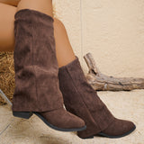 And Cowboy Boots 2025 New Autumn And Winter Large-Size High-Tube Trouser
