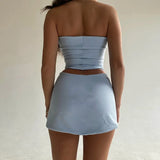 Tube Top And Bodycon Mini Skirt Set-Outfit