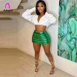 Women Mini Skirts Solid Silver Bodycon Streetwear Skirts 2022 Summer Chic Workout Activewear Y2K Style Bottom
