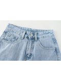 Waist Knee Length Women Jean Shorts Streetwear Hip Hop Denim Shorts Harajuku Baggy Wide Leg Short Pants Female 2022