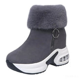 Platform Boots Warm Plush Winter Shoes Height Increasing Ladies Boot Zip Snow Winter Sneakers Zapatos Para