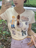 Grunge Aesthetic T Shirt Women Streetwear Summer 2022 Graphic Tees Short Sleeve Y2k Vintage Crop Tops Female
