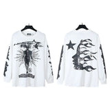 Star Long-Sleeved T-Shirt Men's Ins Street Fashion T-Shirt Autumn And Winter Loose Casual Pure Cotton Bottom