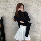 Long Sleeve Hole Women T-shirts slim Black Crop Top young girls T Shirt Fashion korean basic short T-Shirt women