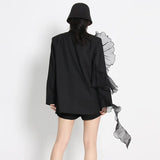 Zingj Temperament Sexy Suit 2024 Spring New Fashion Mesh Stereo Flounce Irregular Loose Straight Tube