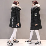 Cotton-Padded Jacket Female 2024 Winter Dress New Korean Version Of Fashion Long Cotton-Padded Jacket Female Large Size Slim Hooded Coat Female Cotton-Padded Jacket-Outfit