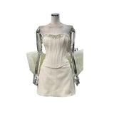 Flashing Vietnamese Niche Diamond Fish Bone Thoracic + Bag Hip Skirt Exaggerated Bow Girl