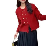 Xiaoxiangfeng Sweater Jacket Women's Wear 2024 Spring New Tassel Irregular Short Style Long-Sleeved
