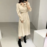 Summer 2021 New Women Dress Long Sleeve Turn Down Collar Shirt Lace Up Ladies Casual Dresses