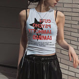 Star Print Side Cutout Tie Crop Tank TopOutfit