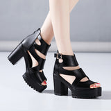 Thick-Heeled Roman Sandals Women's 2023 Summer New Thick-Soled Waterproof Platform Fashion All-Purpose Fish Mouth Size