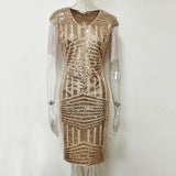 mini vintage night sequin summer dress women office elegant club party ladies dresses bodycon woman Dress clothes