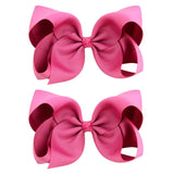 6'' Solid Color Grosgrain Ribbon Bows Hair Clips For Cute Girls Large Handmade Hairpins Barrettes Kids Hair