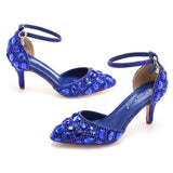 Cm Large-Size Sandals Fine Heel Head Water Drill High Heel Sandals Gold Water Drill High Heels Wedding