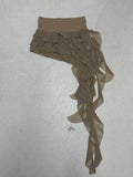 Holiday Wind Niche Design Irregular Lotus Leaf Side Mesh Splicing Solid Color Low-Rise Half-Body