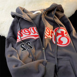 Print New Casual Top Vintage Y2K Simple Women Hoodies Korean Gray Autumn Thin Streetwear College Girls ins Lady
