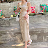 Retro Sleeveless Cotton and Linen Women Dress Summer One-piece Slim Waist Lace-up Female Long Dress Vestidos Femme