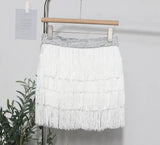 Shiny Tassel Dress Girl Autumn Design Small Babes Dance Irregular A Short Skirt