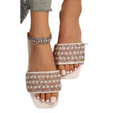 Water Drill Side Buckle Cool Women 2025 Summer New Women's Shoes One-Word Fairy Wind Half
