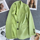 Green Suit Jacket Woman 2025 Spring And Autumn New Leisure Temperament High-End Sense Fried Street Small Suit Suit