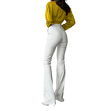 Spot 2025 New Fashion Temperament Lapel Long Sleeve Leakage Umbilical Shirt Short Female