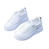 White Shoes Women 2025 Autumn New Fashion Thick-Soled Sports Board Shoe Leather Ins Students Increase Single