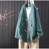 and winter new sweater cardigan women loose Korean style horn buckle all-match thick coat