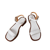 Vintage Brown Sandals Summer 2025 Soft Leather Toe Roman