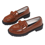 Lofu Shoes Women 2025 Spring And Summer New Roundhead With Thick Bottom Handy Korean Version Comfort Single