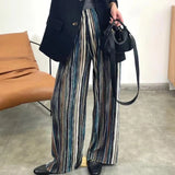 Folds 24 Summer New Fashion Commute Bohemian Striped Print Ice Silk Folded Leisure Broad